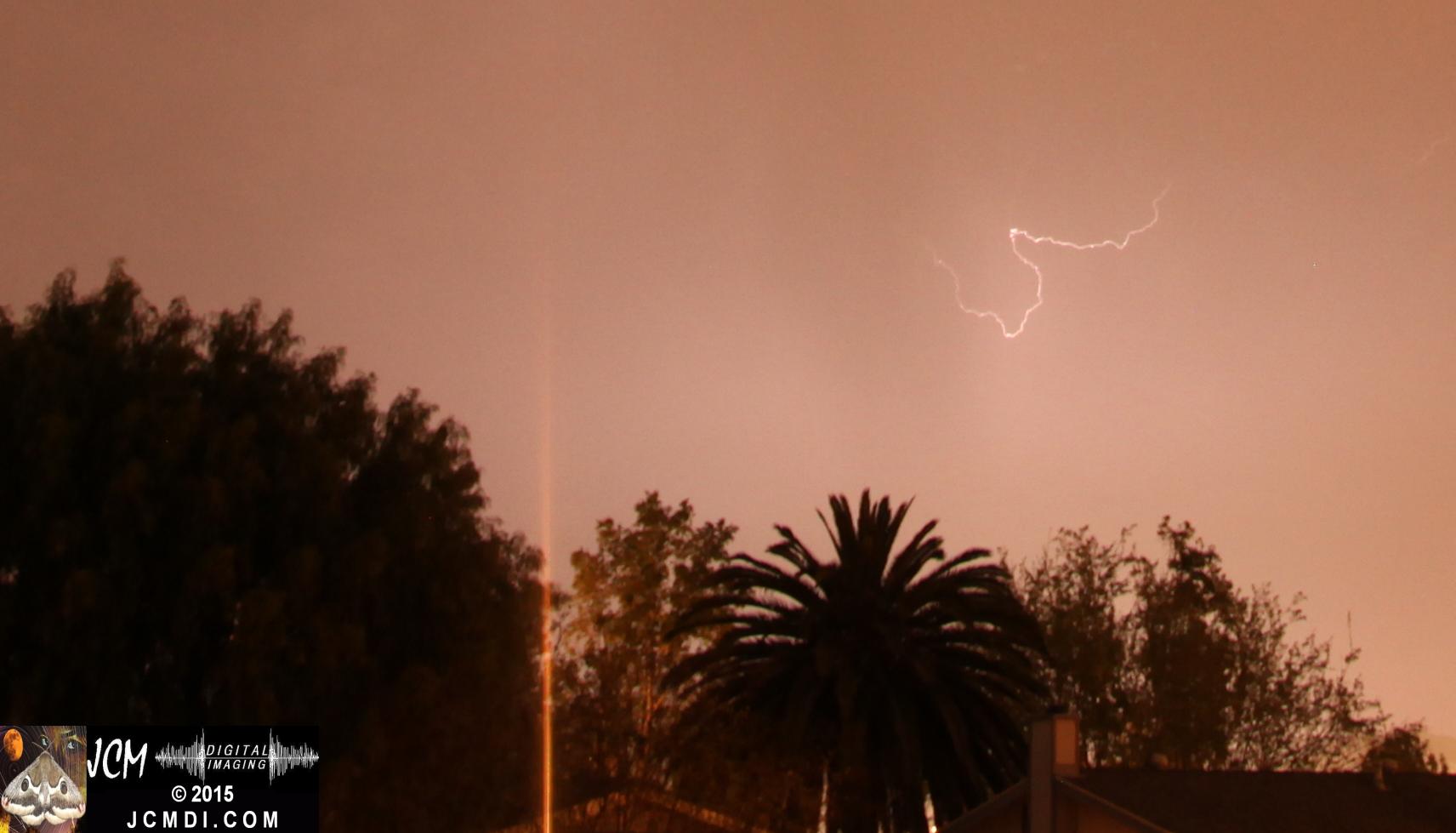 Long exposure lightning image from March 18 2015 Santa Clarita JCMDI.COM
